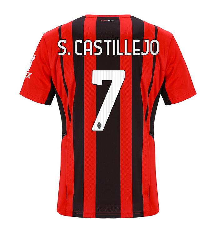 2021/22 AC Milan Home Kit Soccer Jersey with S. CASTILLEJO 7 printing